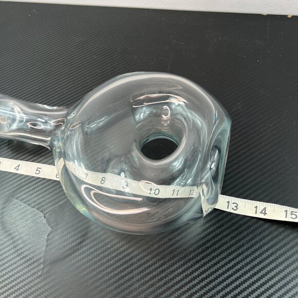 Clear Glass Red Wine Doughnut Hole Decanter With Beautiful Round Stopper EUC - Picture 11 of 12